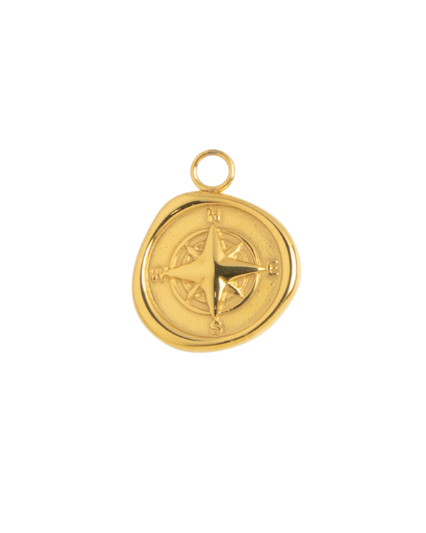 Gold Charm Compass Coin