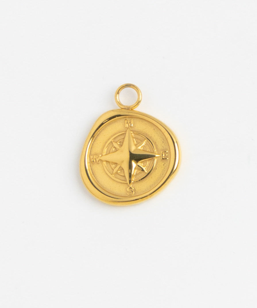 Gold Charm Compass Coin