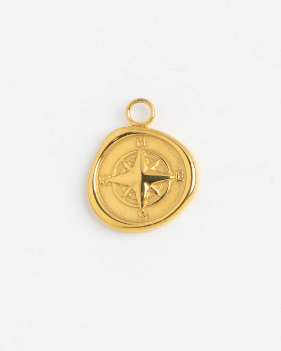 Gold Charm Compass Coin