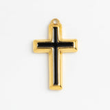 Gold Charm Black Cross