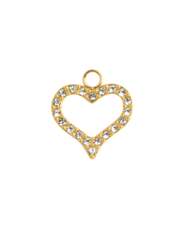 Gold Charm Crystal Heart II