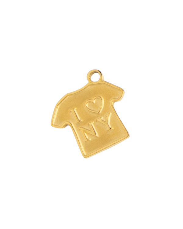 Gold Charm I Love NY Shirt