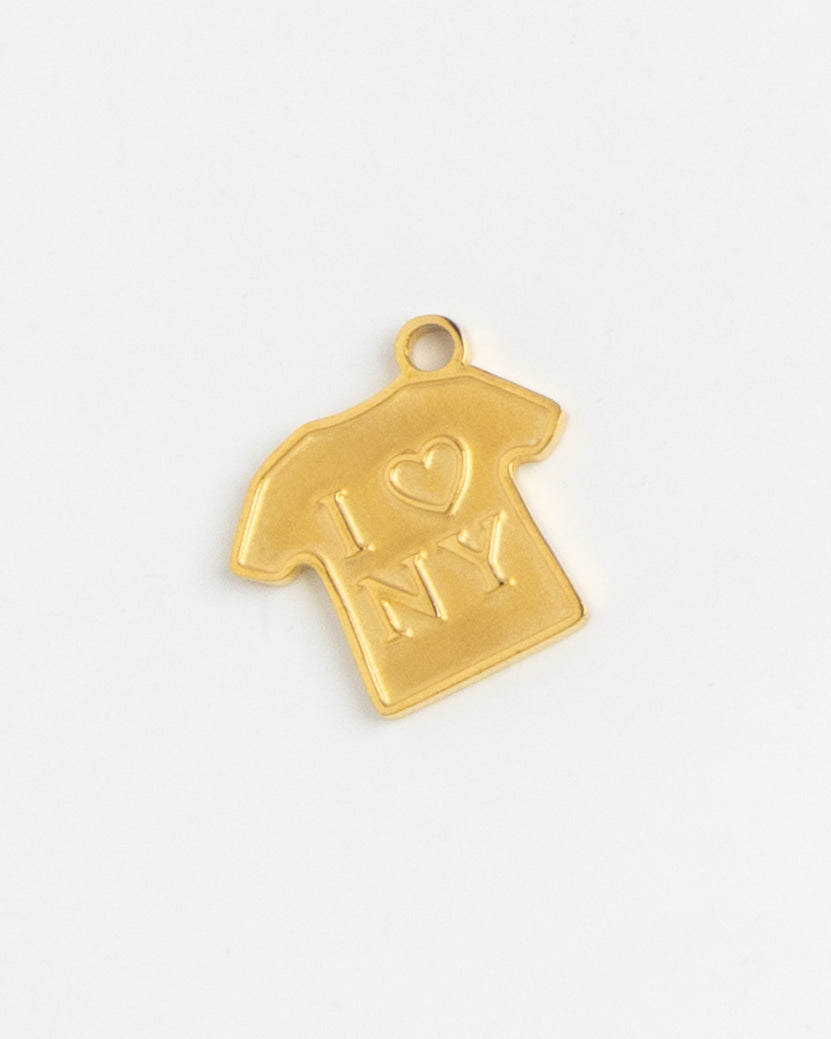 Gold Charm I Love NY Shirt