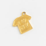 Gold Charm I Love NY Shirt
