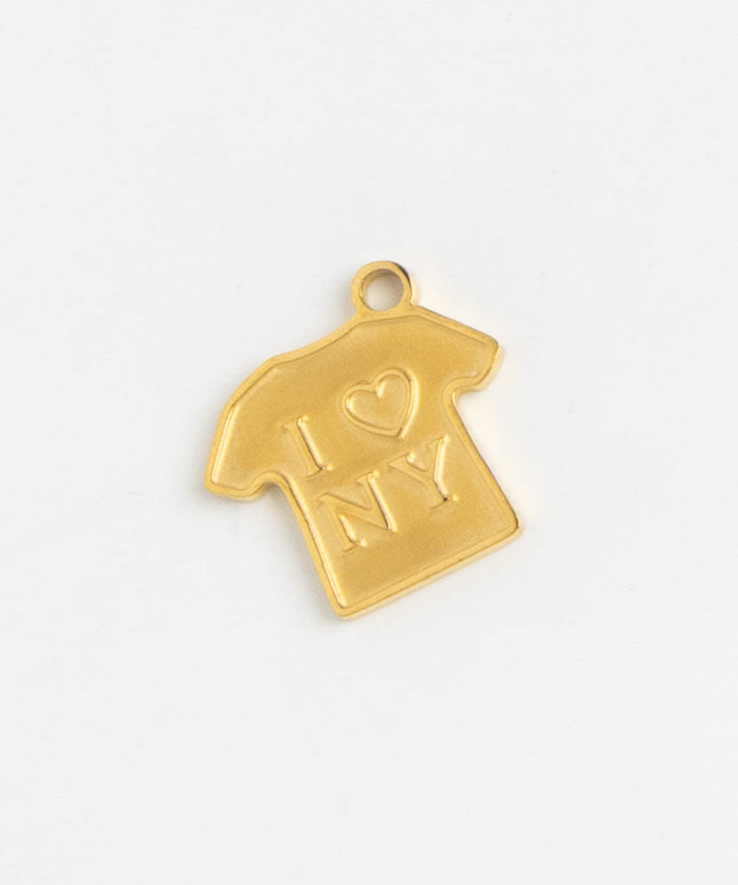 Gold Charm I Love NY Shirt