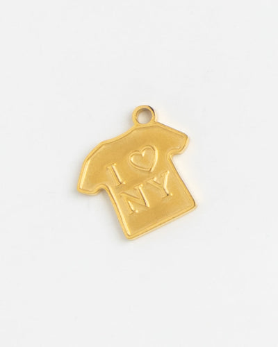Gold Charm I Love NY Shirt