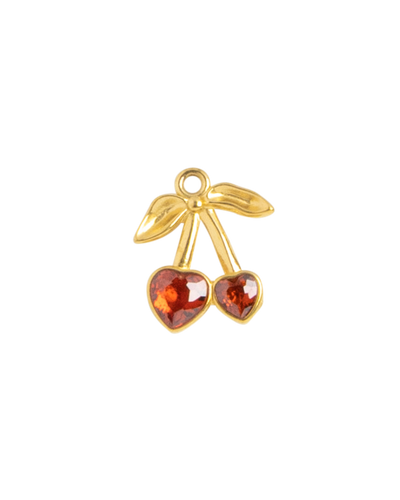 Gold Charm Cherry Hearts