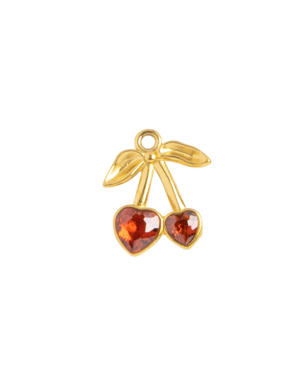 Gold Charm Cherry Hearts