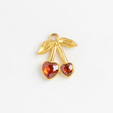 Gold Charm Cherry Hearts