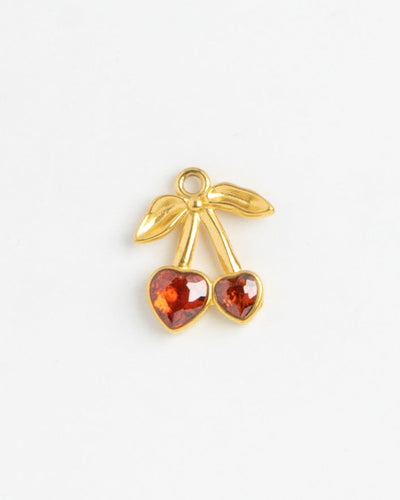 Gold Charm Cherry Hearts