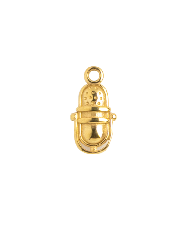 Gold Charm Vintage Microphone