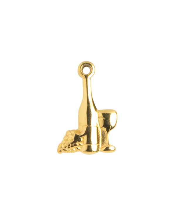 Gold Charm Wine and Glass
