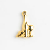 Gold Charm Wine and Glass