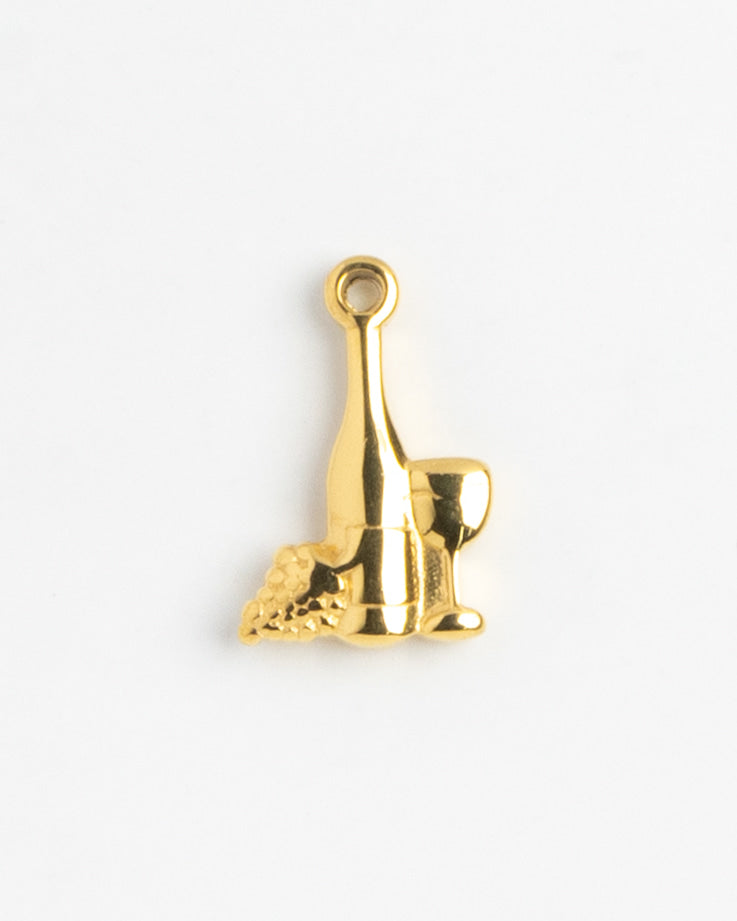 Gold Charm Wine and Glass