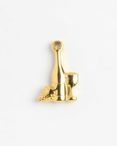 Gold Charm Wine and Glass