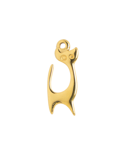 Gold Charm Playful Cat