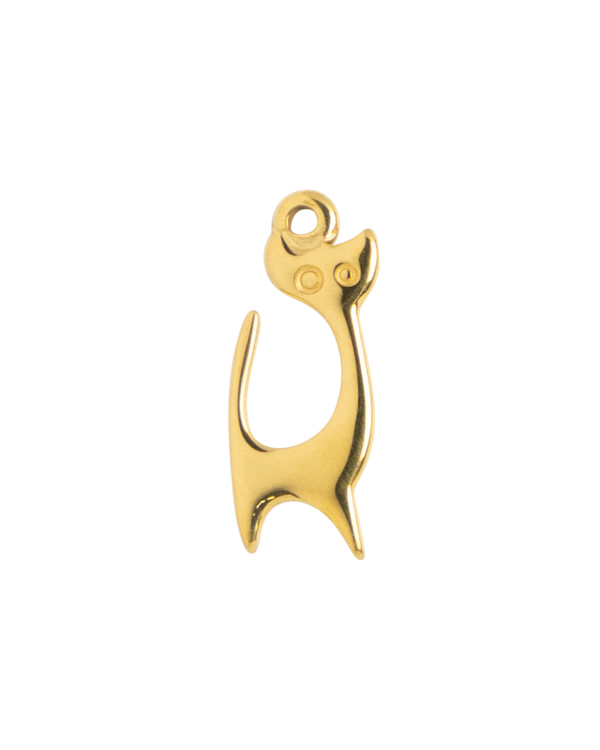 Gold Charm Playful Cat