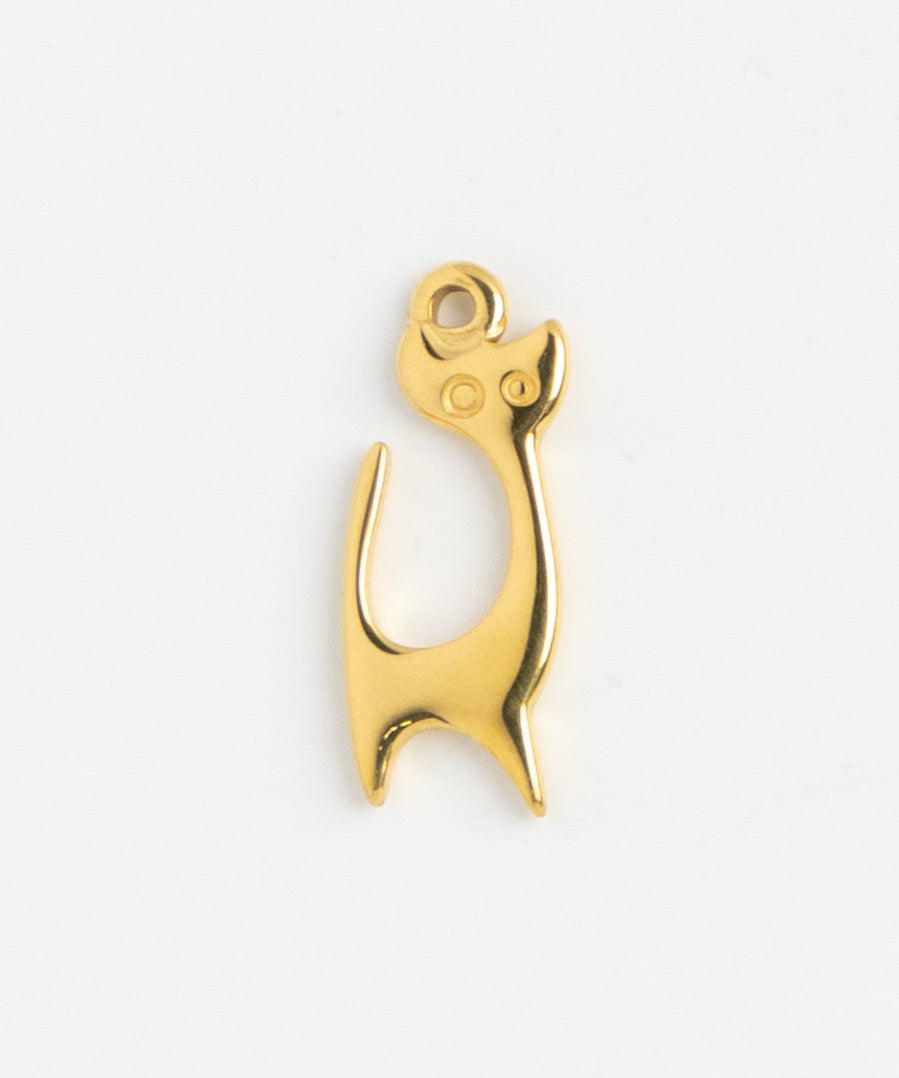 Gold Charm Playful Cat