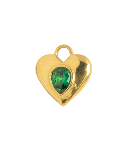Gold Charm Emerald Heart