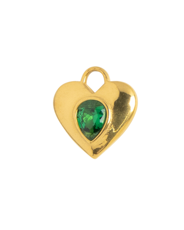 Gold Charm Emerald Heart