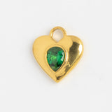 Gold Charm Emerald Heart