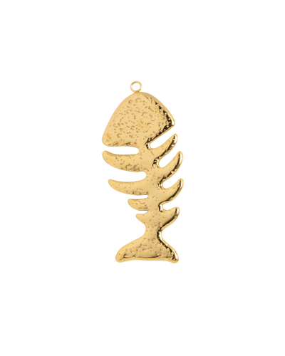 Oversized Gold Charm Fish Bone