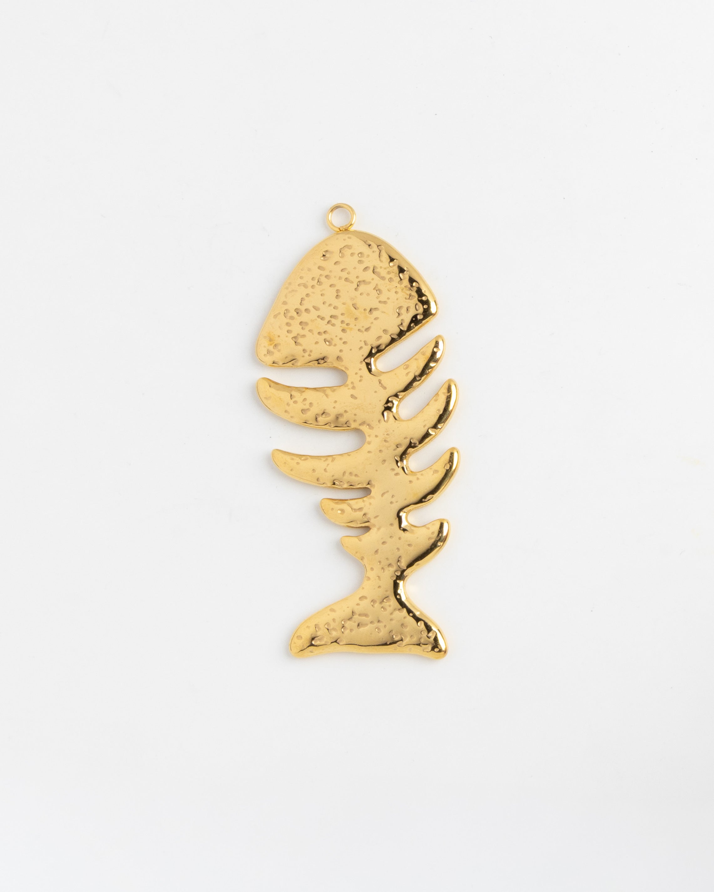 Gold Charm Fish Bone