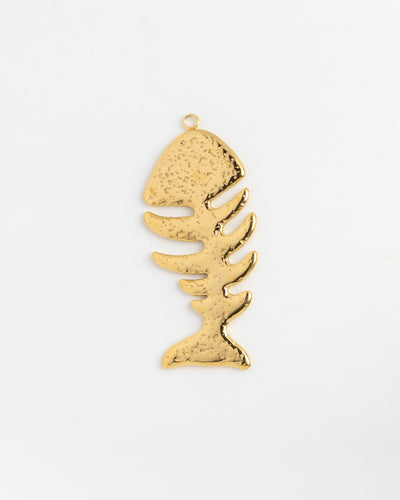 Gold Charm Fish Bone