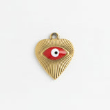 Gold Charm Evil Eye Heart