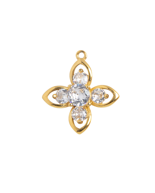 Gold Charm Crystal Flower III