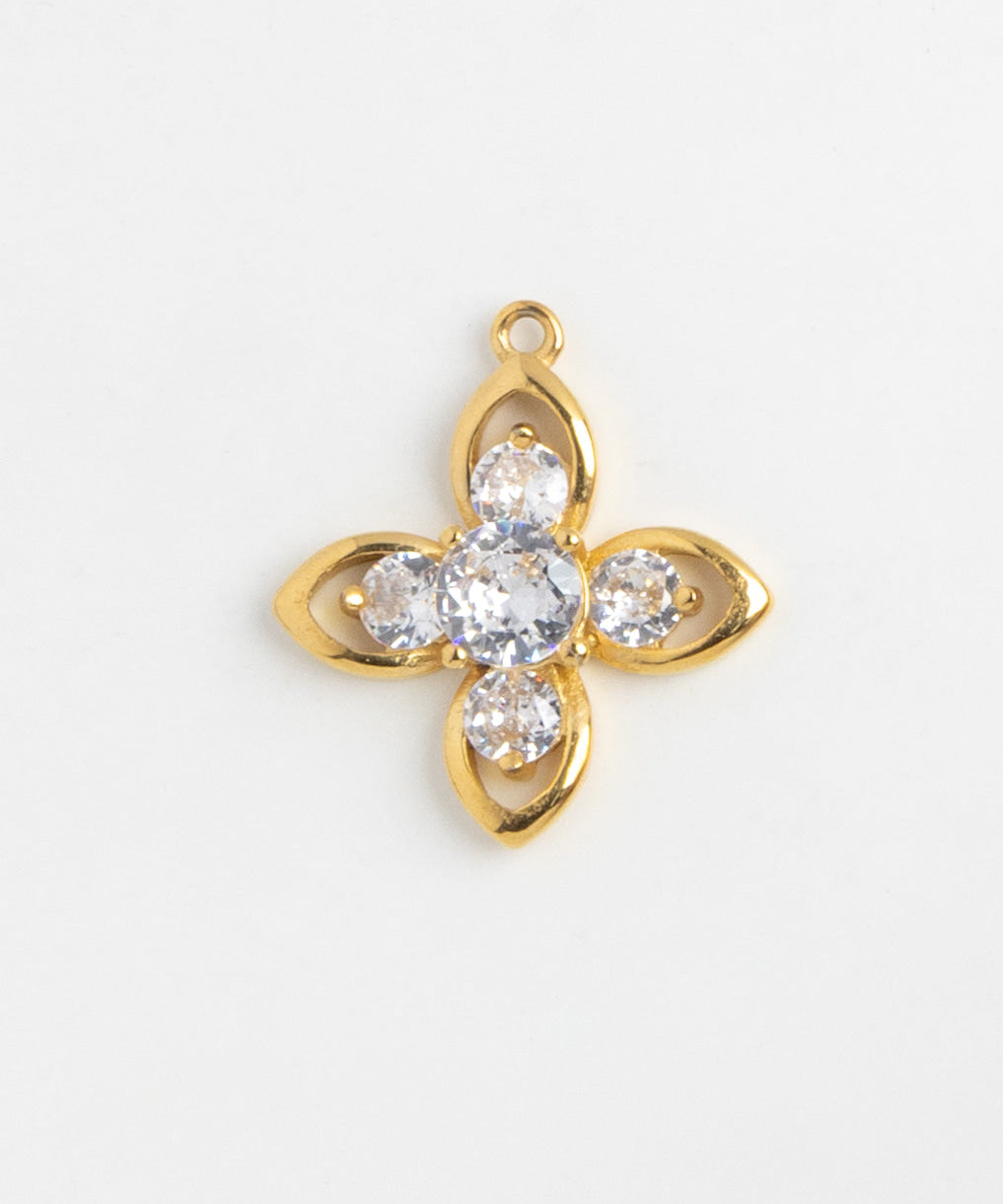 Gold Charm Crystal Flower III