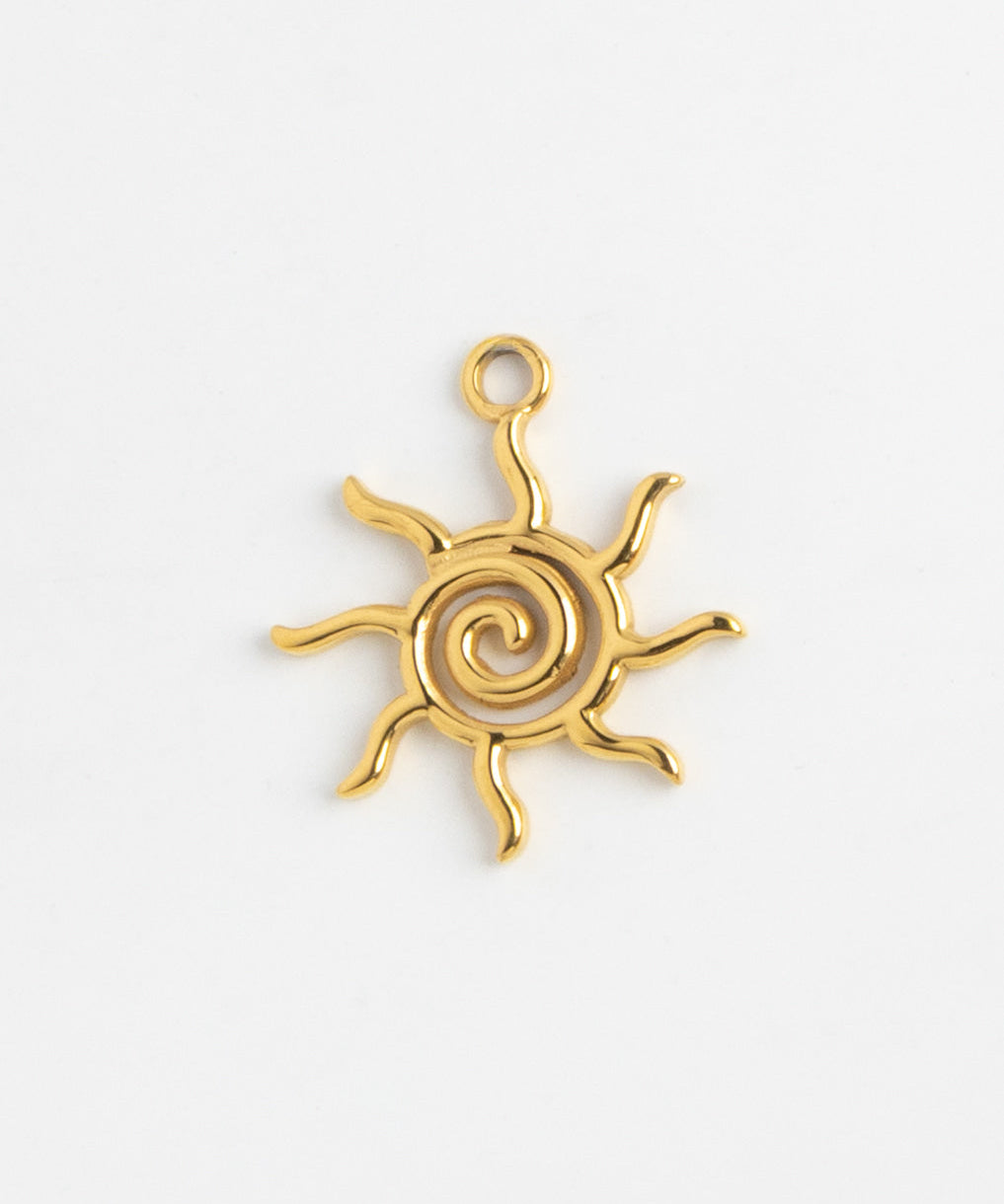 Gold Charm Spiral Sun