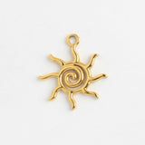 Gold Charm Spiral Sun