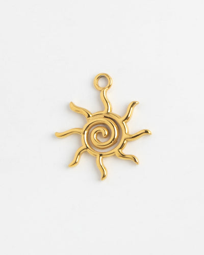 Gold Charm Spiral Sun