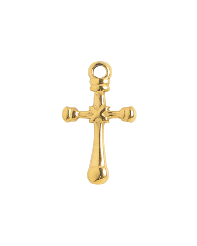 Gold Charm Budded Cross