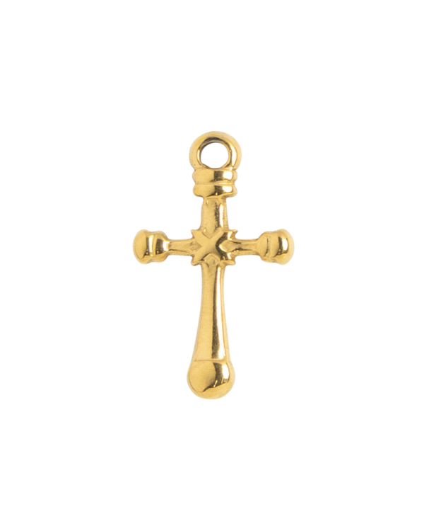 Gold Charm Budded Cross