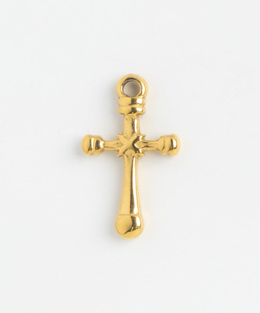 Gold Charm Budded Cross