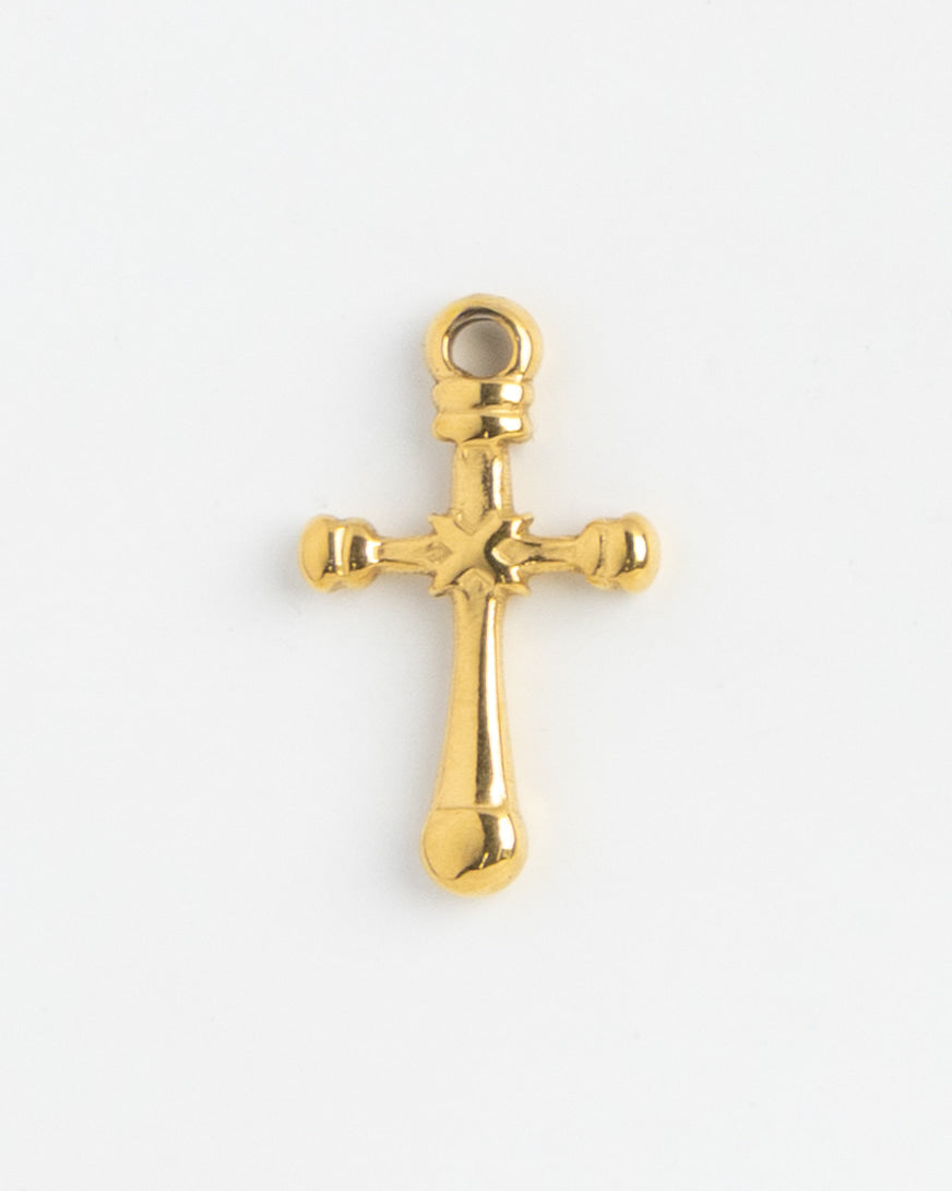 Gold Charm Budded Cross