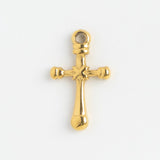Gold Charm Budded Cross