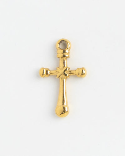 Gold Charm Budded Cross