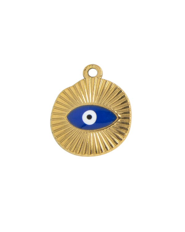 Gold Charm Evil Eye Medallion