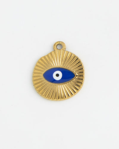 Gold Charm Evil Eye Medallion