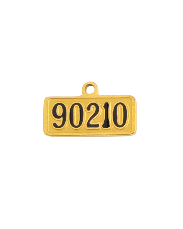 Gold Charm 90210 License Plate