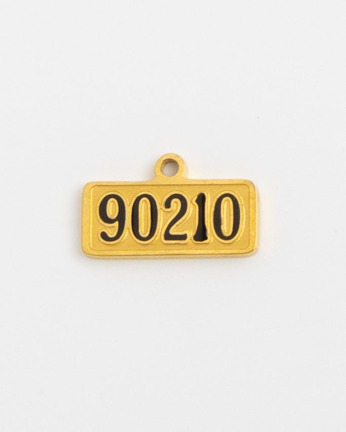 Gold Charm 90210 License Plate