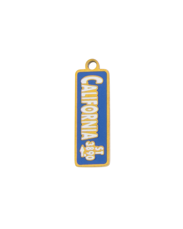 Gold Charm California License Plate