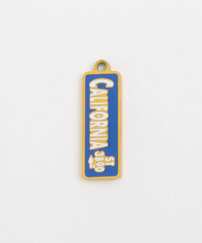 Gold Charm California License Plate