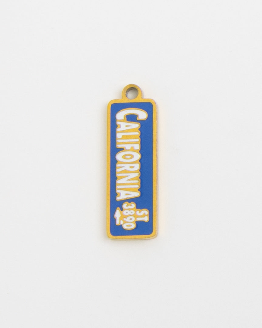 Gold Charm California License Plate