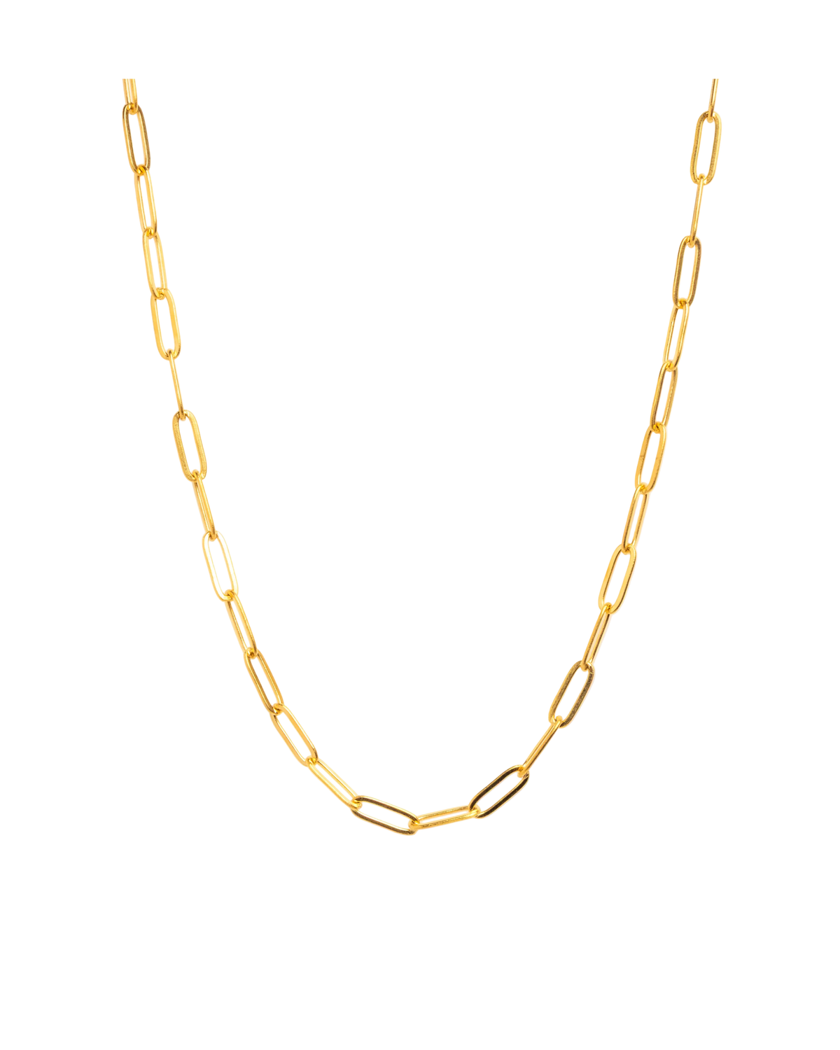 Gold Paper Clip Chain Necklace