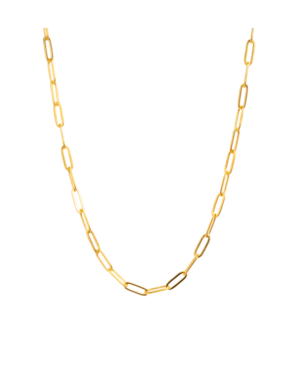 Gold Paper Clip Chain Necklace