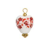 Porcelain Heart Red Flowers